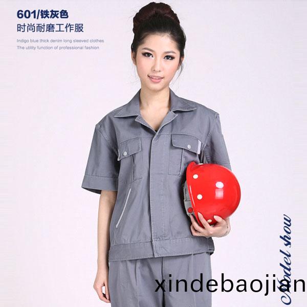 夏季(ji)純棉(mian)短(duan)袖工(gong)作服(fu)