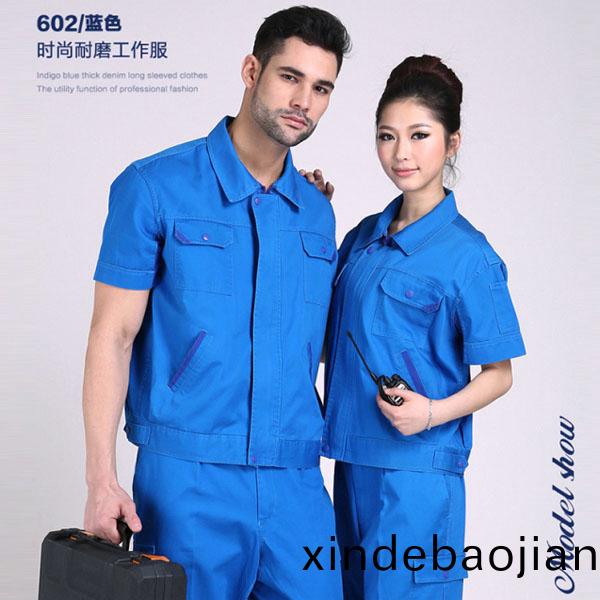 夏季純(chun)棉(mian)短(duan)袖(xiu)工作服(fu)